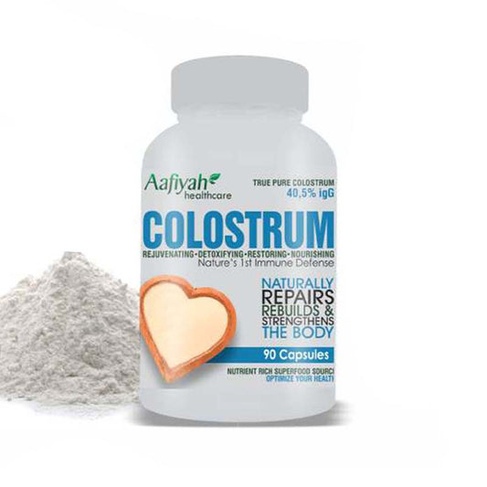 Aafiyah Healthcare Colostrum Nutrient rich supplement with antibodies to boost immunity, promote gut health, and enhance vitality for overall wellness