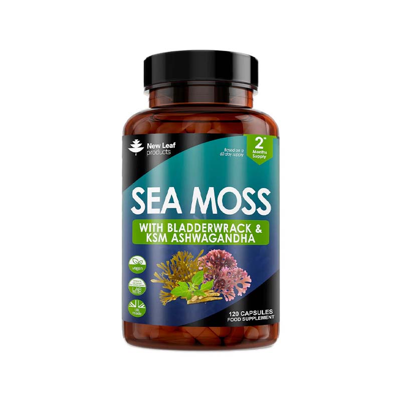 New Leaf Sea Moss Complex + Bladderwrack & KSM Ashwagandha 120 Capsules