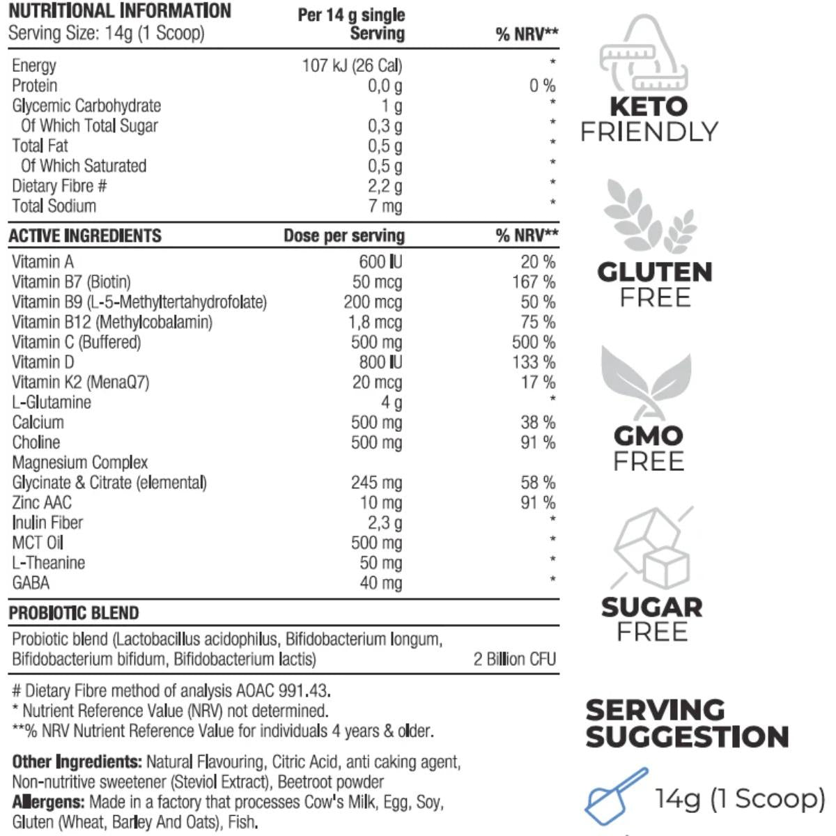 Vitamin G KidsShield+ 350g - Support for strong immune, happy gut and healthy body, ingredients