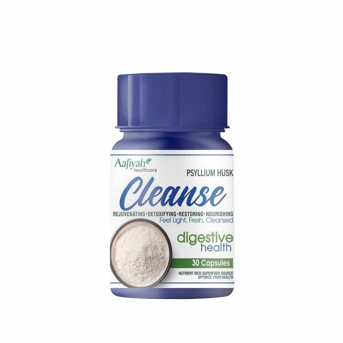 Aafiyah Healthcare Cleanse Capsules Detox and rejuvenate with psyllium husk for digestive health, regularity, and overall wellness support