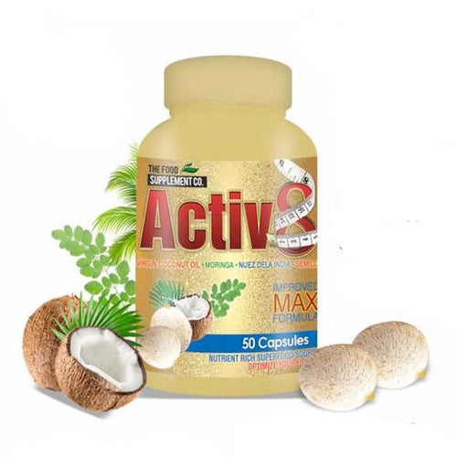 Aafiyah Healthcare Activ8 50 Capsules Cleanses and Detox your system, dissolves excess fat and assists with appetite. Assists with weight loss