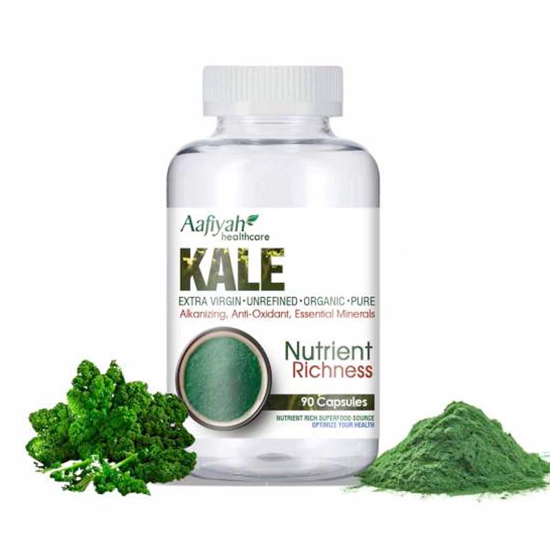Aafiyah Healthcare Kale Capsules Packed with antioxidants and nutrients to support detox, immune health, and overall wellness naturally