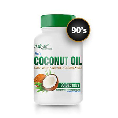 Aafiyah Healthcare Original Coconut Oil Capsule Support skin, hair, and overall health with pure, natural coconut oil in convenient capsules.