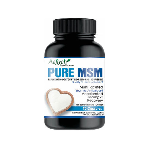 Aafiyah Healthcare Pure MSM Capsules Support joint health, reduce inflammation, and promote skin, hair, and nail wellness with pure MSM