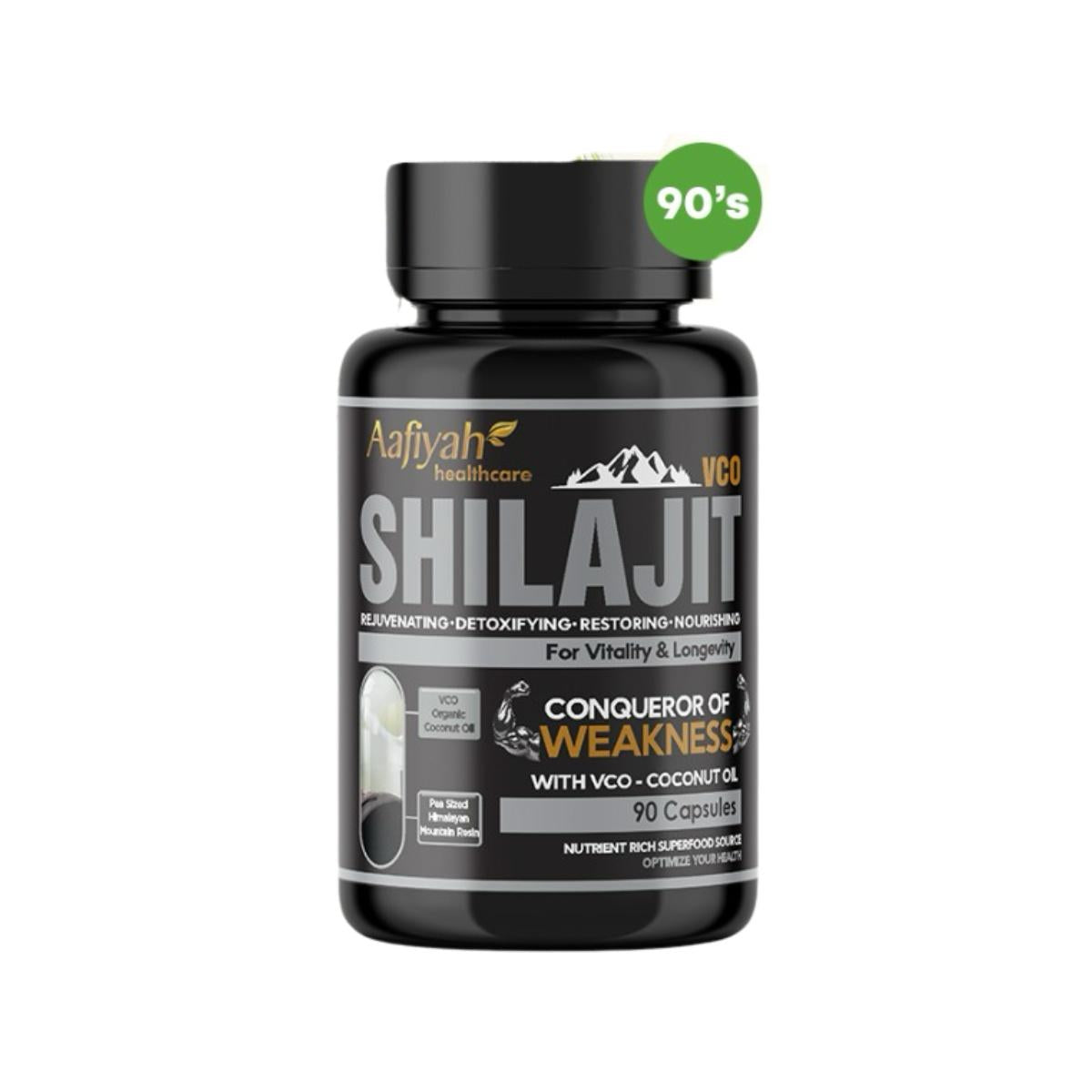 Aafiyah Healthcare Shilajit with Coconut Oil may support natural energy, stamina, and wellness with clean, traditional herbal ingredients.