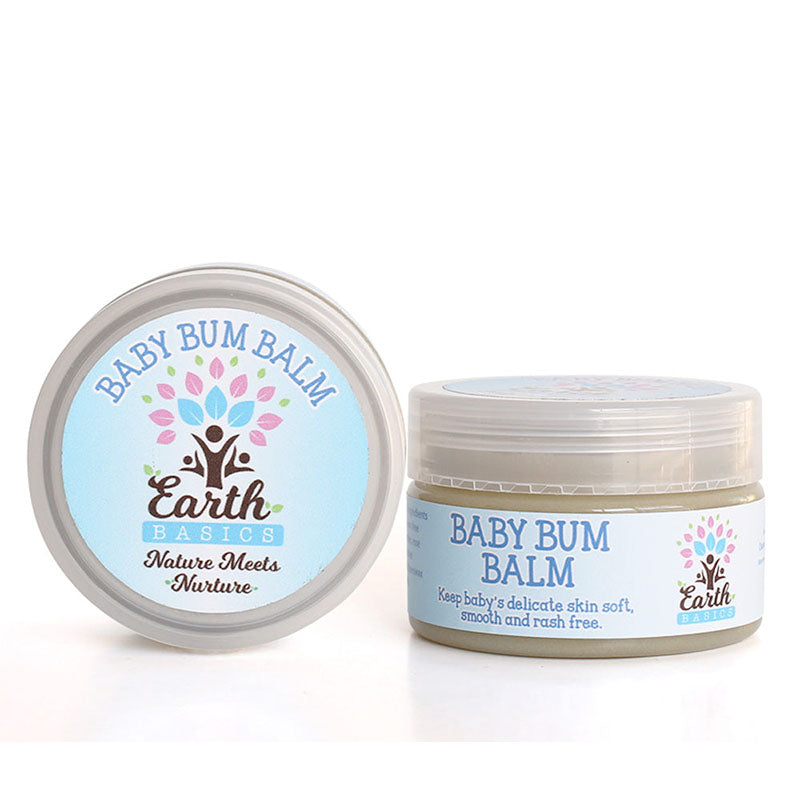 Keep your baby’s delicate skin soft, smooth, and rash-free with Earth Basics Baby Bum Balm.