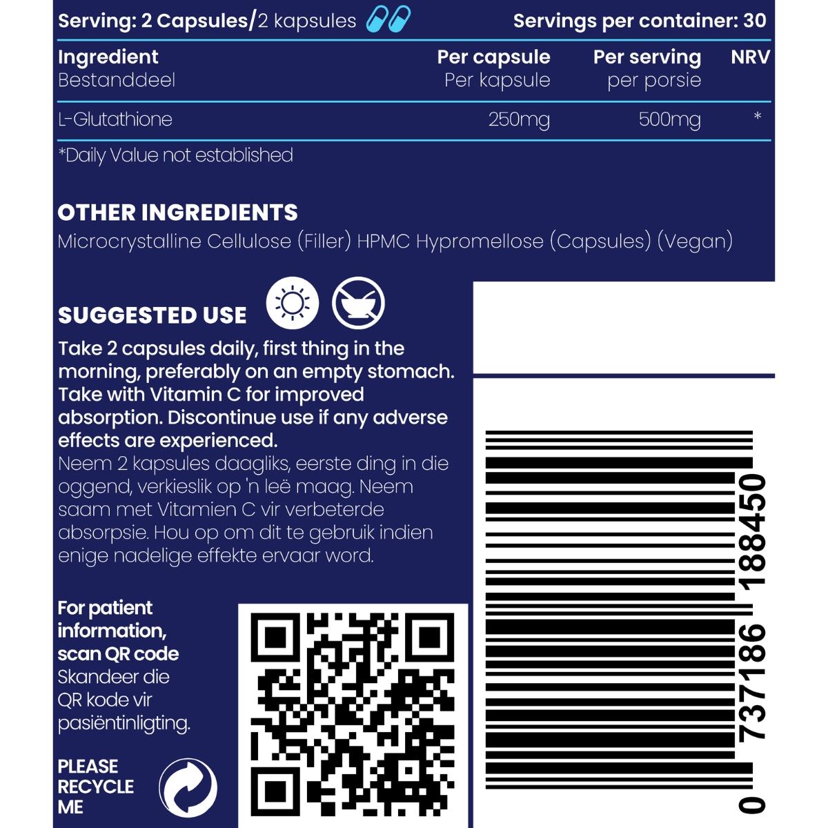 Genologix L-Glutathione 500mg 60