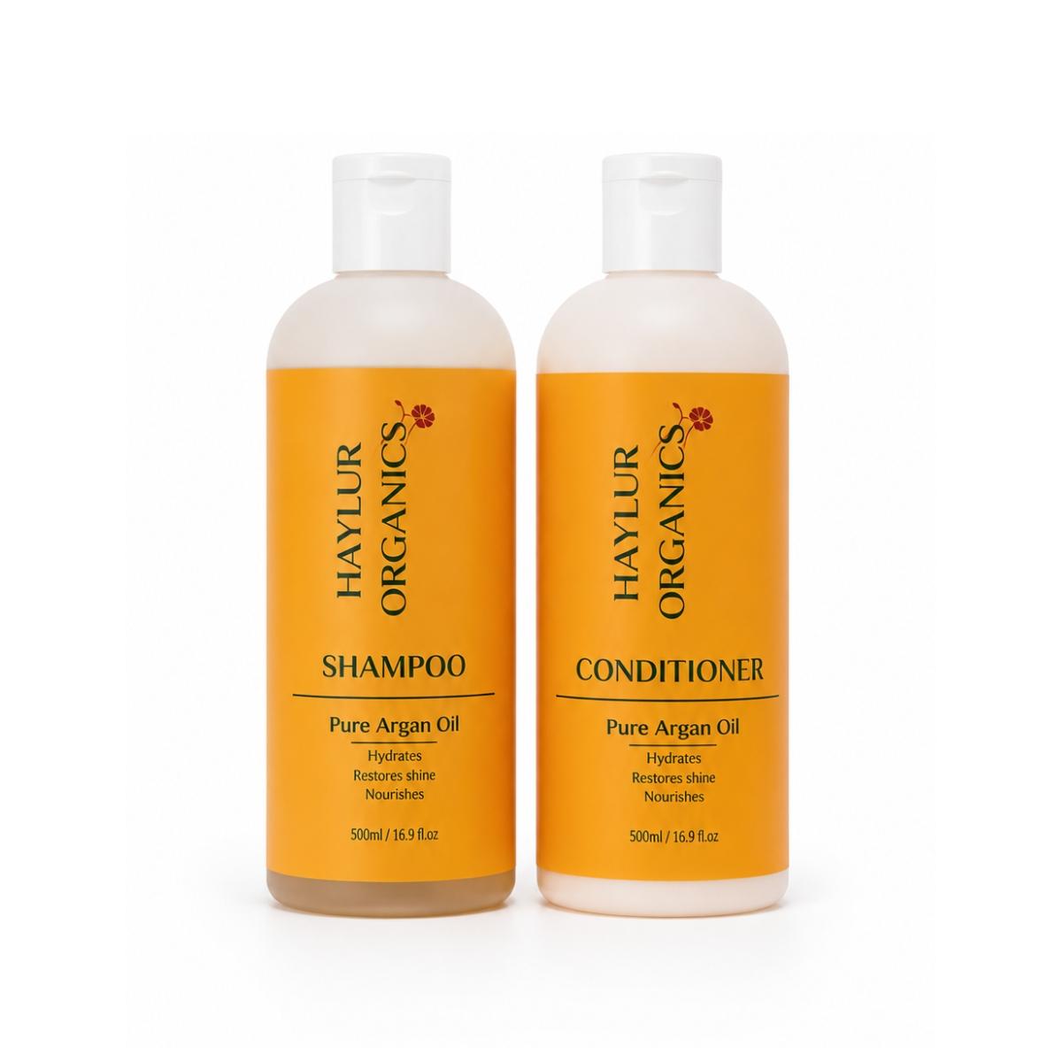 Haylur Organics Conditioner and Shampoo Set Pure Argan Oil
