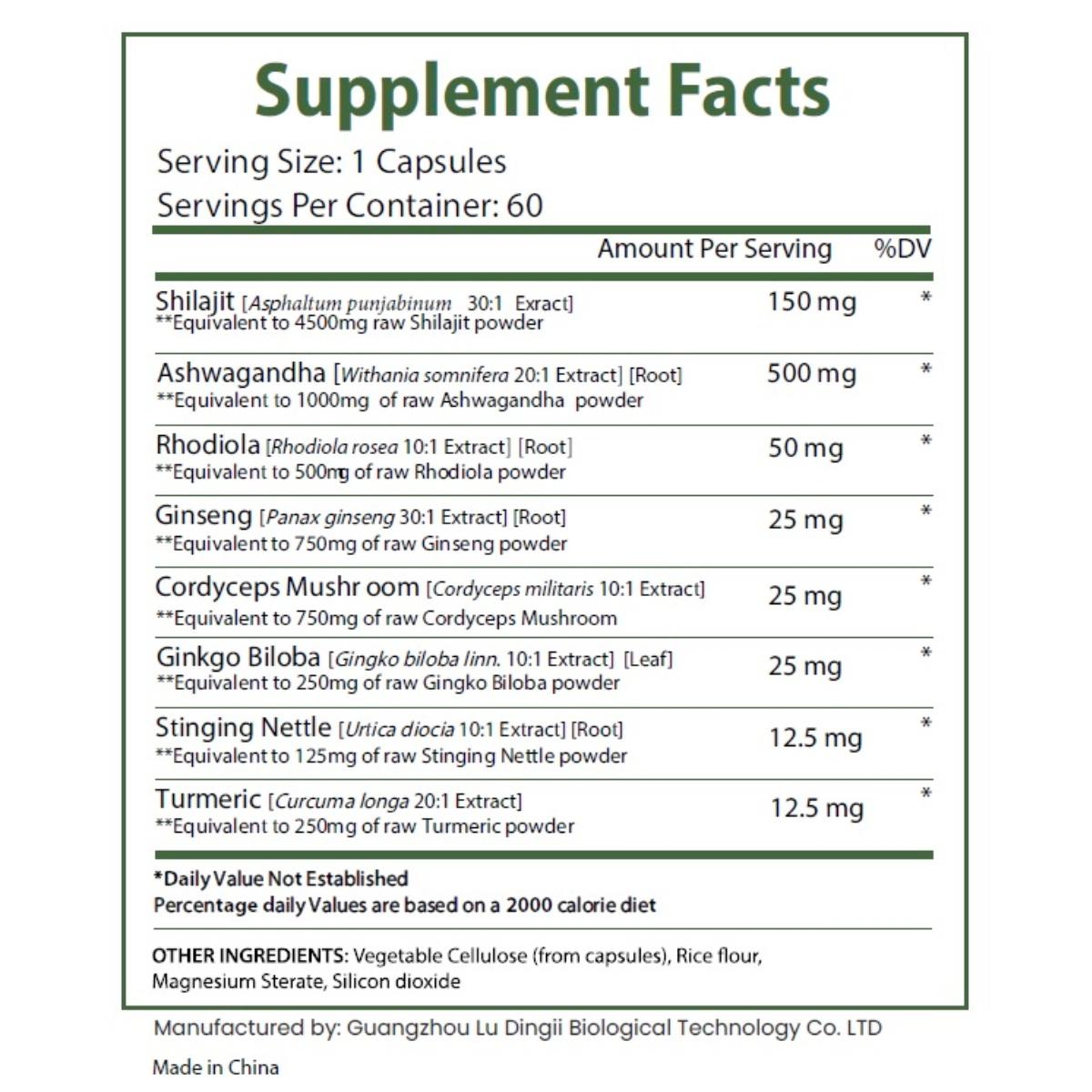 Kisten Herbals Shilajit 8in1 Supplement 60