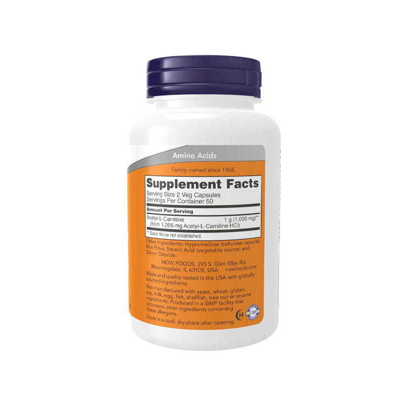 NOW Foods Acetyl-L-Carnitine 500mg 50