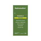 A package of Natroceutics Rhodiola Bioactive capsules, with 30 capsules provided in a green and white container.