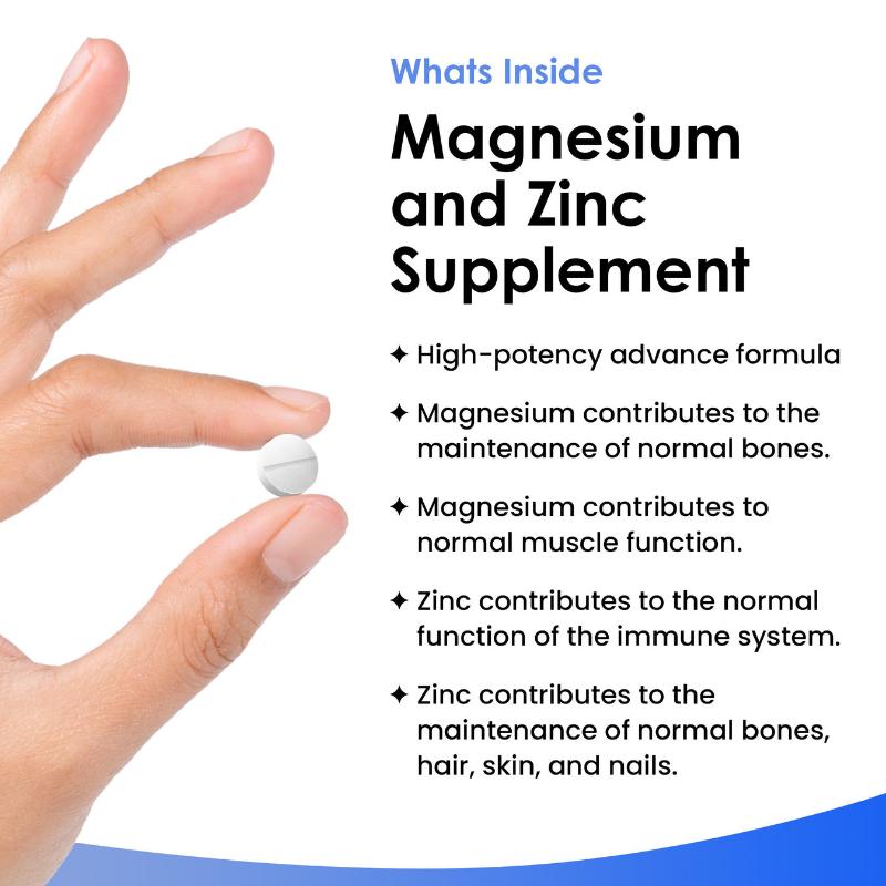 A bottle of New Leaf Magnesium & Zinc Tablets with 120 tablets