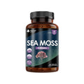 A bottle of New Leaf Sea Moss 4000mg containing 365 tablets, with a label showing the product name and an image of sea moss.