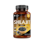 A bottle of New Leaf Shilajit 1400mg capsules with 60% Fulvic Acid, containing 120 capsules for a 2-month supply.