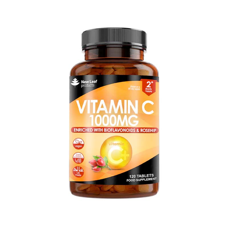 New Leaf Vitamin C Tablets 1000mg 120 Tablets 2 Month Supply
