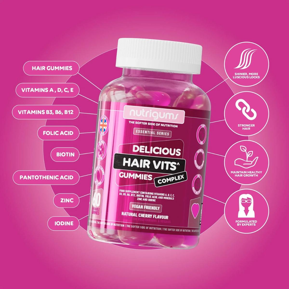 Nutrigums Hair Vits Biotin Complex Gummy 60