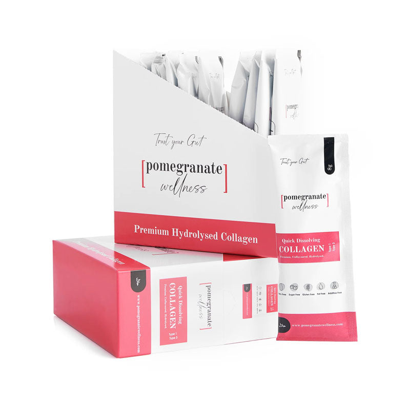 Pomegranate Wellness Halal Quick Dissolving Collagen, sachet, South Africa