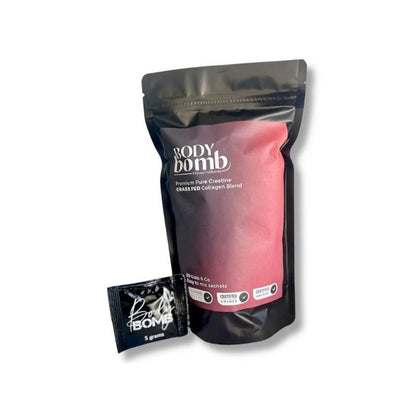 Primal Wellness Body Bomb 30 combines hydrolysed gelatin and Creapure creatine for muscle support, joint health, and enhanced recovery.
