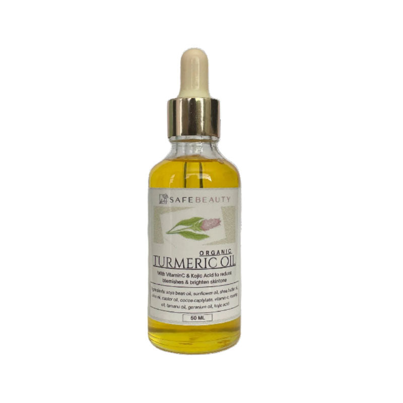 Safe Beauty Organic Tumeric Oil, 50ml, with Vitamin C and Kojic Acid