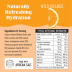 A 8-pack box of SaltWTR Daily Electrolyte  Salt Wild Orange flavor, marketed for sports recovery, showing Nutritional Ingredients