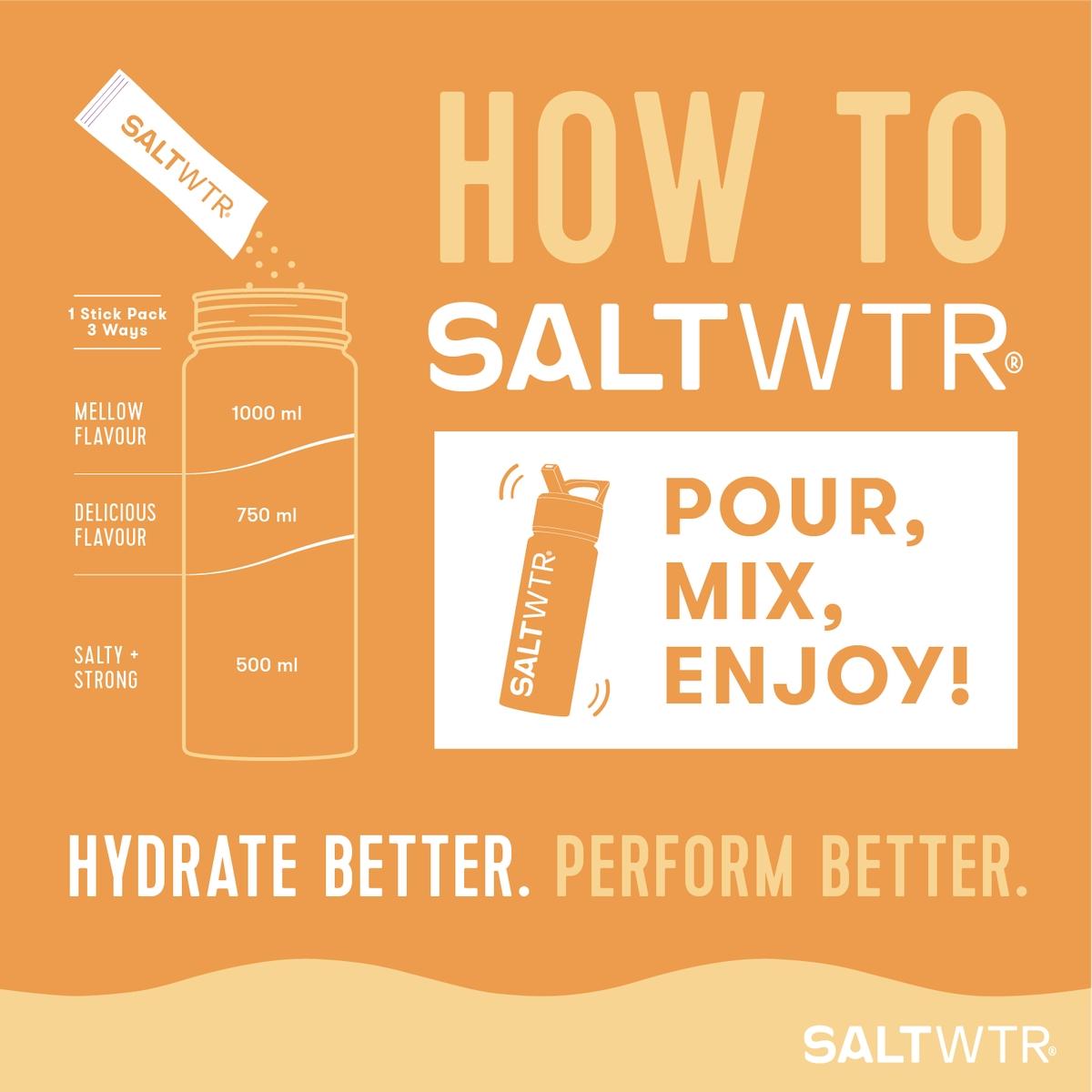 SaltWTR Daily Electrolytes Salt Wild Orange 8 Pack Immune Support