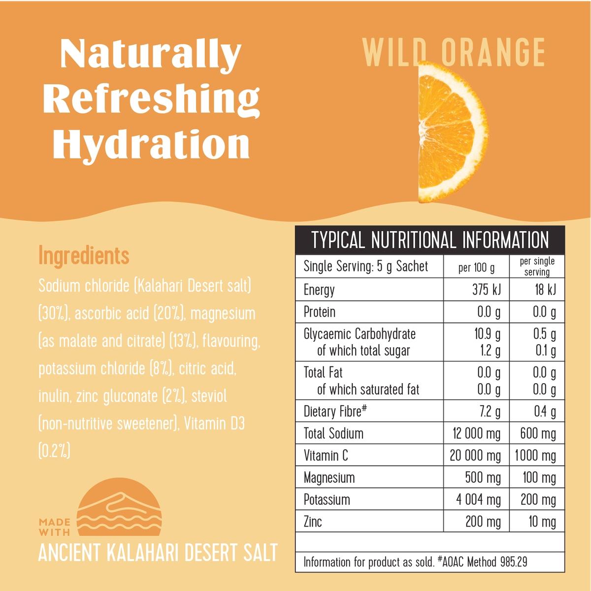 SaltWTR Daily Electrolytes Salt Wild Orange 8 Pack Immune Support