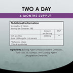 New Leaf Sea Moss 4000mg containing 365 tablets nutritional information