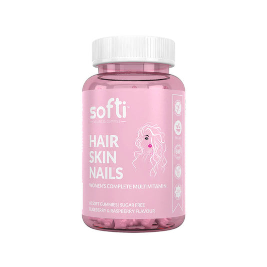 Softi Hair Skin and Nails 60 Soft Gummies, For Hair, Skin and Nail Health