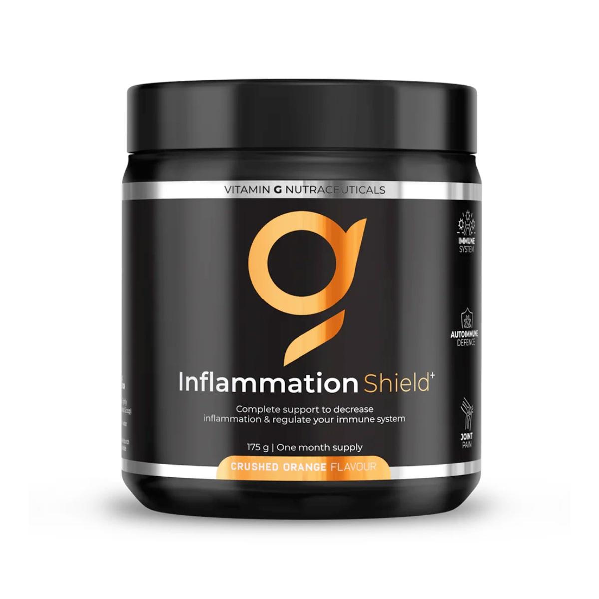 Vitamin G InflammationShield+ may support energy, immune balance, and comfort with a clean blend of vitamins, minerals, and botanicals.