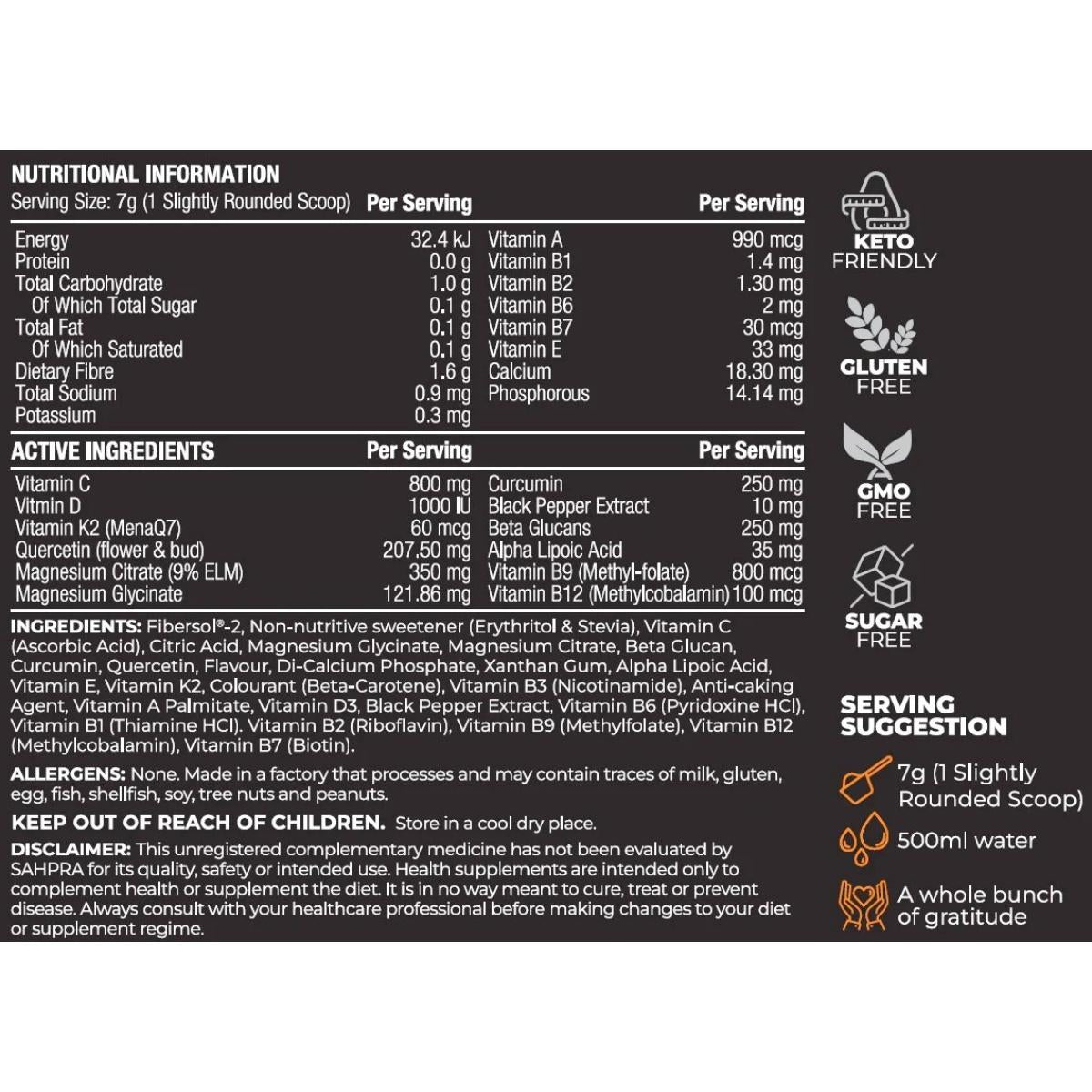 Vitamin G InflammationShield+ may support energy, immune balance, and comfort with a clean blend of vitamins, minerals, and botanicals.