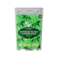 Wazoogles superfood protein smoothie blend package with green design and unicorn illustration.